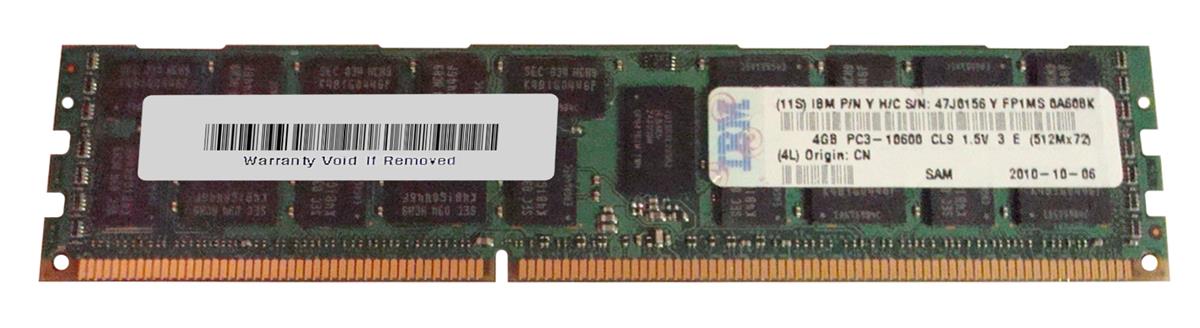 47J0156 IBM 4GB PC3-10600 DDR3-1333MHz ECC Registered CL9 240-Pin DIMM Dual Rank Memory Module