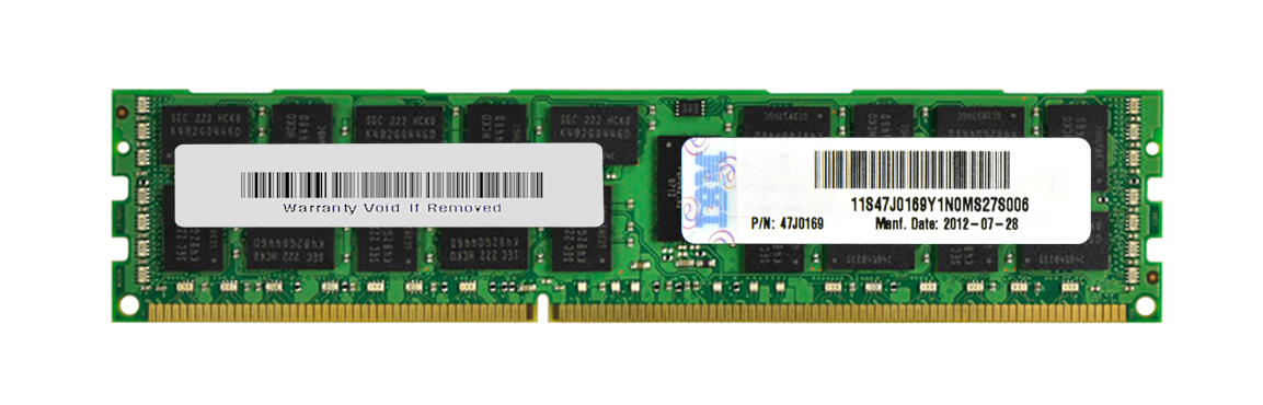 47J0169 IBM 8GB PC3-12800 DDR3-1600MHz ECC Registered CL11 240-Pin DIMM Dual Rank Memory Module MfrP/N