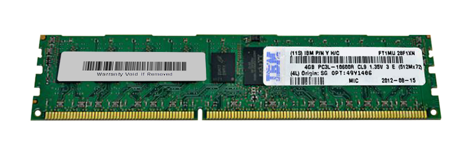 【中古】IBM 49Y1399 メモリー - 8 GB - DIMM 240ピン ロープロファイル - DDR3-1066 MHz / PC3-8500 - CL7-1.35 V - 登録済み - ECC - System x3690 X5 49Y1406 IBM 4GB DDR3 PC10600 Memory