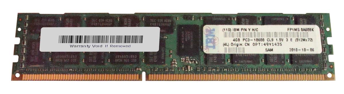 49Y1435 IBM 4GB PC3-10600 DDR3-1333MHz ECC Registered CL9 240-Pin DIMM Dual Rank Memory Module
