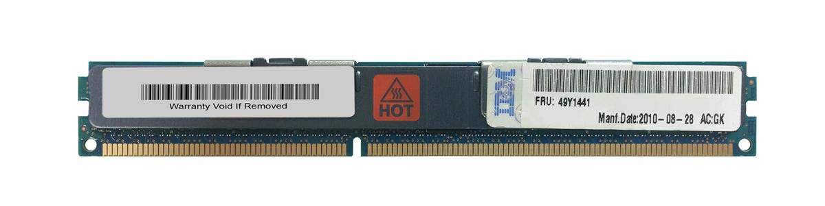 49Y1441 IBM 8GB PC3-10600 DDR3-1333MHz ECC Registered CL9 240-Pin DIMM Very Low Profile (VLP) Dual Rank Memory Module