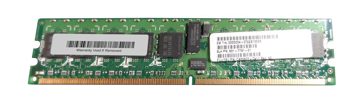 501-7791-01 Sun 1GB PC2-4200 DDR2-533MHz ECC Registered CL4 240-Pin DIMM Single Rank Memory Module