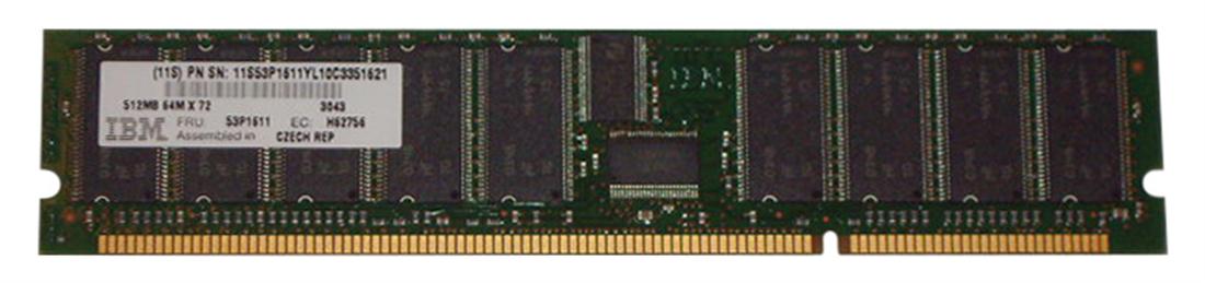 53P1611 IBM 512MB PC2100 DDR-266MHz Registered ECC CL2.5 208-Pin DIMM 2.5V Memory Module