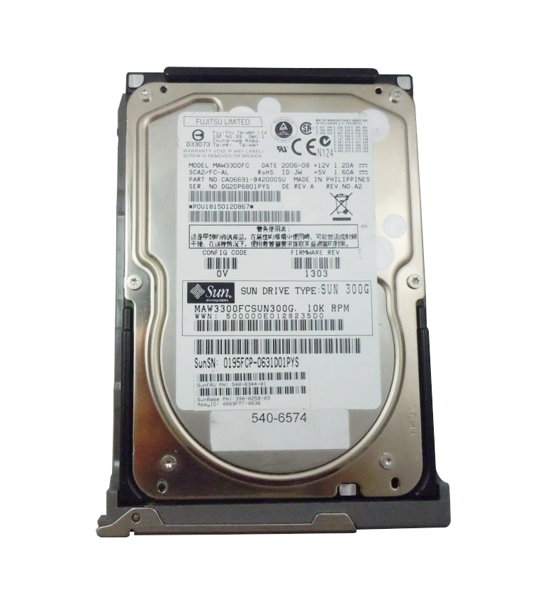 540-6574-01 Sun 300GB 10000RPM Fibre Channel 2Gbps 8MB Cache 3.5-inch Internal Hard Drive