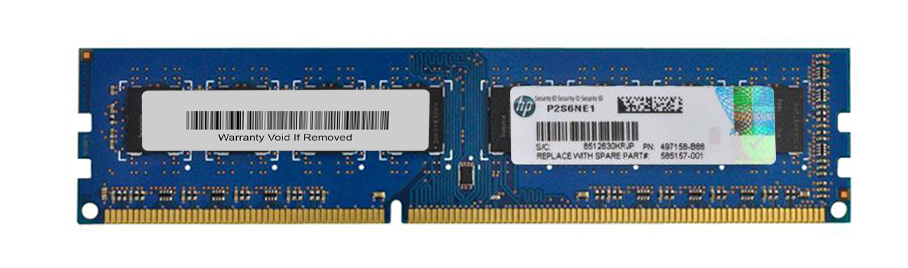 585157-001 HP 4GB PC3-10600 DDR3-1333MHz non-ECC Unbuffered CL9 240-Pin DIMM Dual Rank Memory Module
