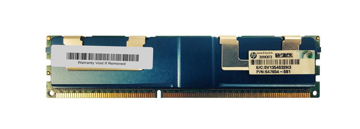 647654-081 HP 32GB PC3-10600 DDR3-1333MHz ECC Registered CL9 240-Pin Load Reduced DIMM 1.35V Low Voltage Quad Rank Memory Module