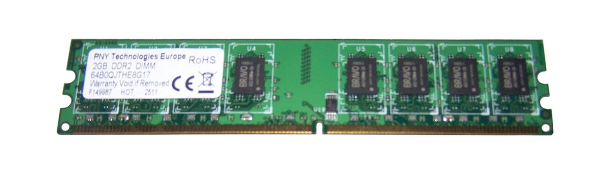 64B0QJTHE8G17 Pny 2GB PC2-6400 DDR2-800MHz non-ECC Unbuffered CL6 240-Pin DIMM Dual Rank Memory Module
