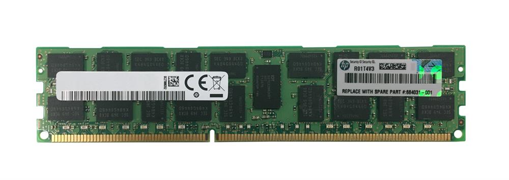 684031-001 HP 16GB PC3-12800 DDR3-1600MHz ECC Registered CL11 240-Pin DIMM Dual Rank Memory Module