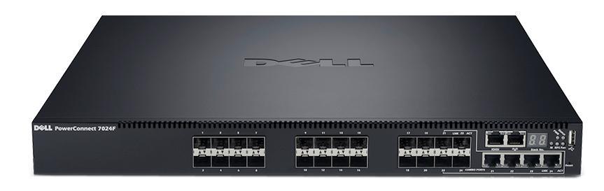 7024F Dell PowerConnect 24-Ports x SFP+ + 4 x combo 1000Base-T Gigabit Ethernet Managed Switch (Refurbished)