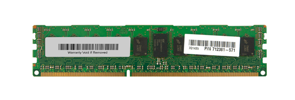 712381-571 HP 4GB PC3-14900 DDR3-1866MHz ECC Registered CL13 240-Pin DIMM Single Rank Memory Module