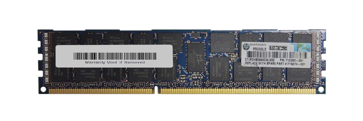 715274-001 HP 16GB PC3-14900 DDR3-1866MHz ECC Registered CL13 240-Pin DIMM Dual Rank Memory Module