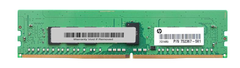 752367-581 HP 4GB PC4-17000 DDR4-2133MHz Registered ECC CL15 288-Pin DIMM 1.2V Single Rank Memory Module