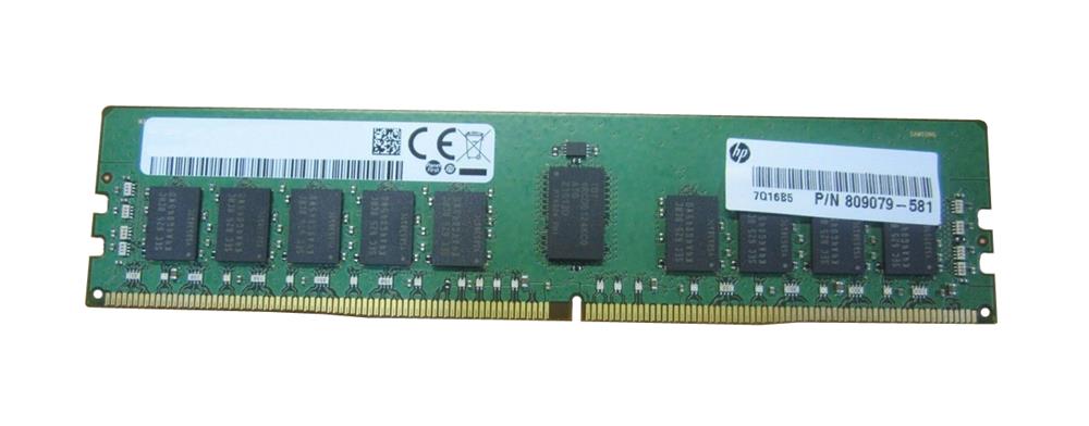 809079-581 HP 8GB PC4-19200 DDR4-2400MHz Registered ECC CL17 288-Pin DIMM 1.2V Single Rank Memory Module