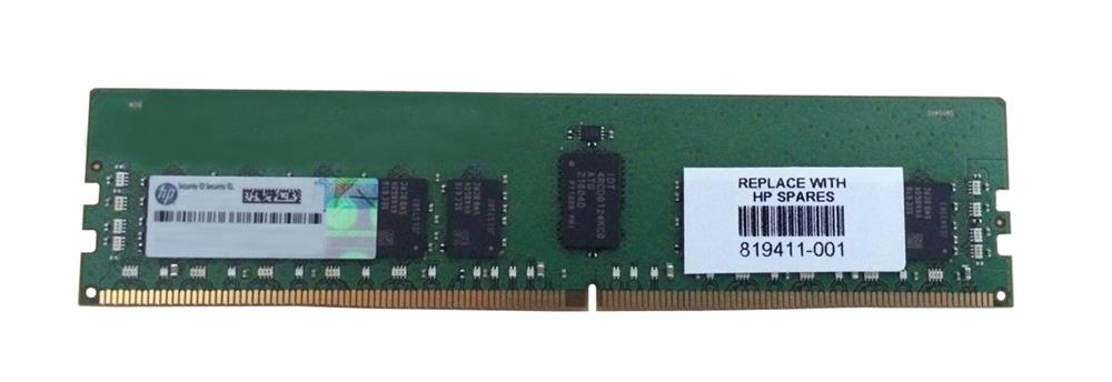 819411-001 HP 16GB PC4-19200 DDR4-2400MHz Registered ECC CL17 288-Pin DIMM 1.2V Single Rank Memory Module