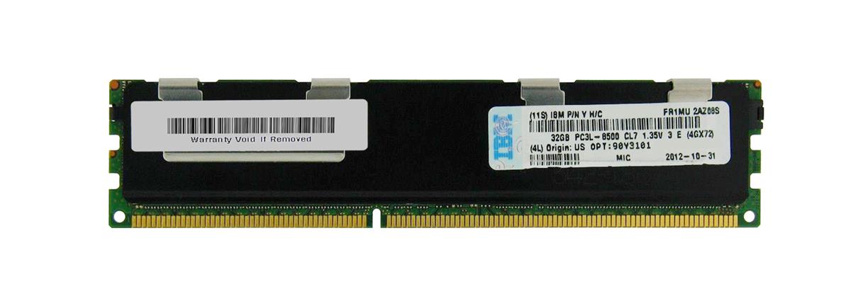 90Y3101 IBM 32GB PC3-8500 DDR3-1066MHz ECC Registered CL7 240-Pin DIMM 1.35V Low Voltage Quad Rank Memory Module
