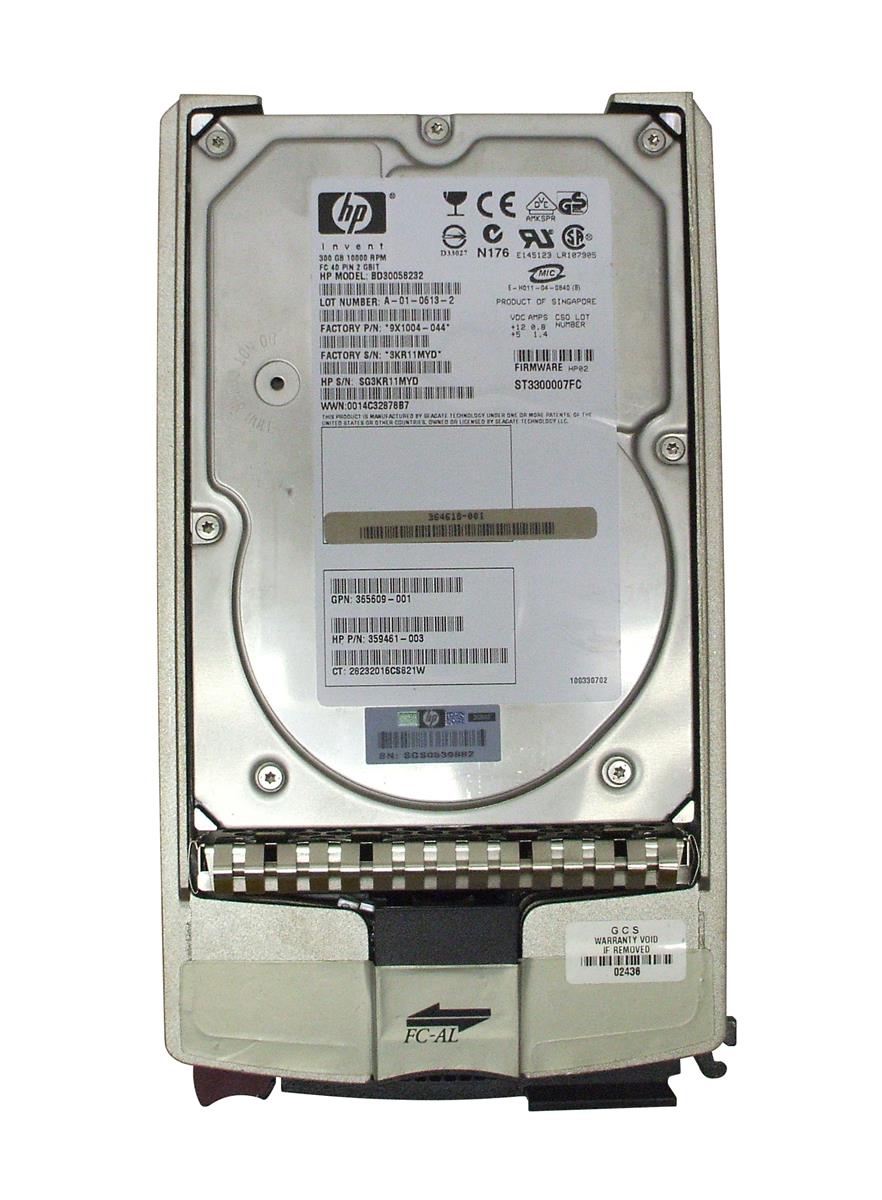 BD30058232 HP 300GB 10000RPM Fibre Channel 2Gbps Dual Port Hot Swap 3.5-inch Internal Hard Drive