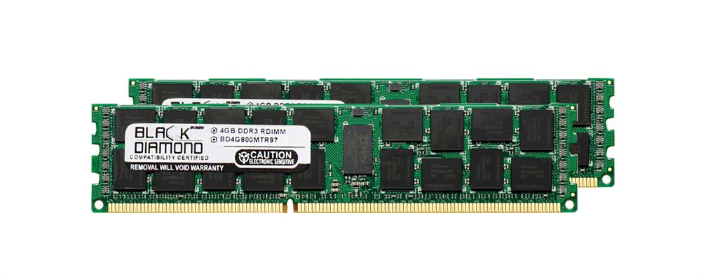 BD4GX2800MTR97 Black Diamond 8GB Kit (2 X 4GB) PC3-10600 DDR3-1333MHz ECC Registered CL9 240-Pin DIMM Very Low Profile (VLP) Dual Rank Memory