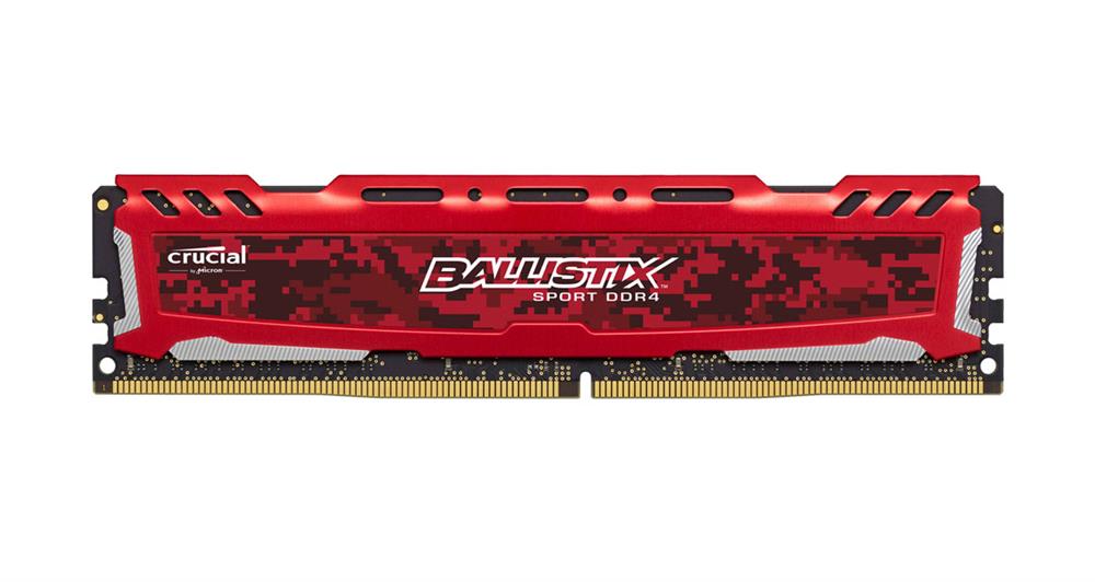 BLS8G4D240FSEK Crucial Ballistix Sport LT Red 8GB PC4-19200 DDR4-2400MHz non-ECC Unbuffered CL16 (16-16-16) 288-Pin DIMM 1.2V Memory Module