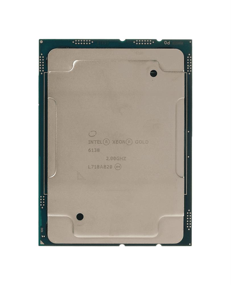 BX806736138 Intel Xeon Gold 6138 20-Core 2.00GHz 10.40GT/s UPI 27.5MB L3 Cache Socket LGA3647 Processor