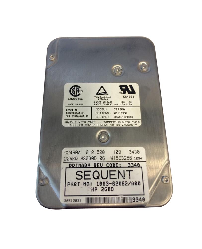 C2490A HP 2.1GB 5400RPM Fast Wide SCSI 50-Pin 3.5-inch Internal Hard Drive