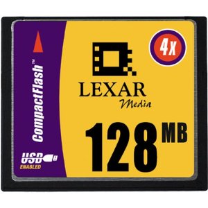 CF128231 Lexar 128MB 4X CompactFlash (CF) Memory Card