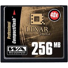 CF25640380 Lexar Professional 256MB 40x CompactFlash (CF) Memory Card