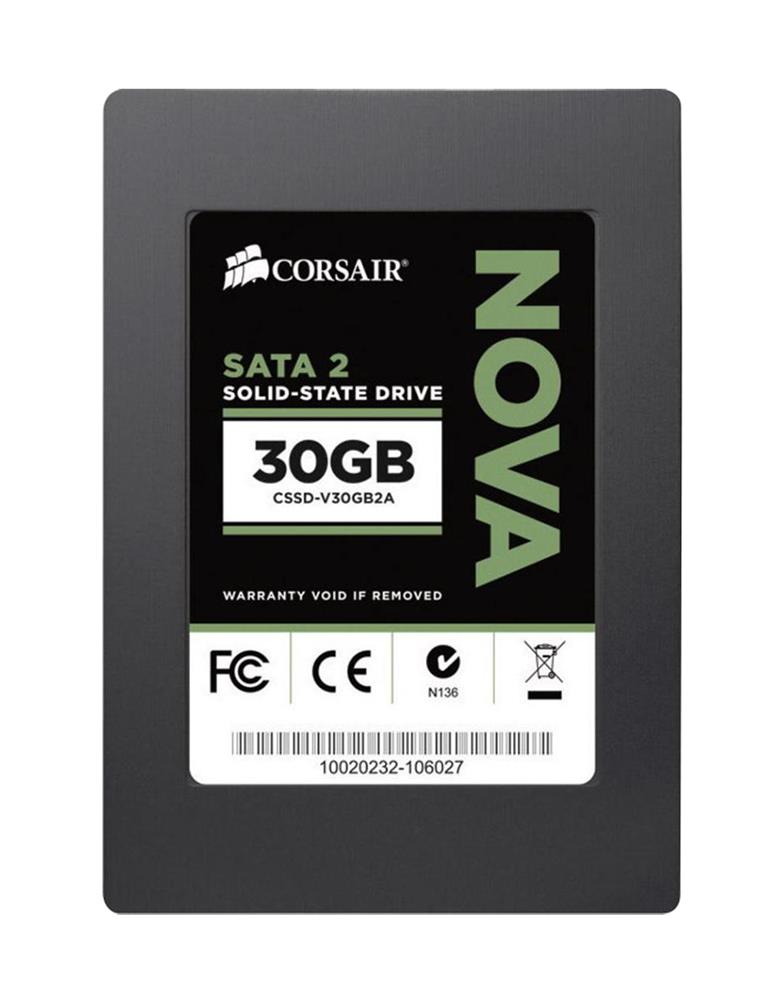 CSSD-V30GB2A Corsair Nova 2 Series 30GB MLC SATA 3Gbps 2.5-inch Internal Solid State Drive (SSD)