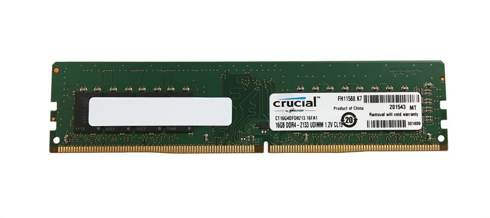 CT16G4DFD8213.16FA Crucial 16GB PC4-17000 DDR4-2133MHz non-ECC Unbuffered CL15 288-Pin DIMM 1.2V Dual Rank Memory Module