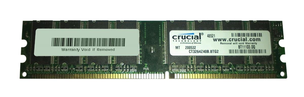 CT3264Z40B Crucial 256MB PC3200 DDR-400MHz non-ECC Unbuffered CL3 184-Pin DIMM Memory Module