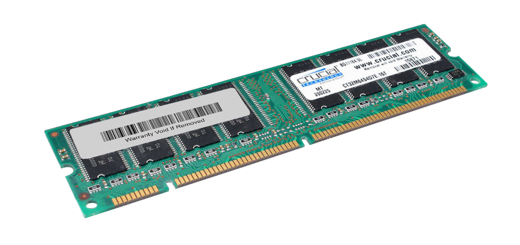 CT32M64S4D7E Crucial 256MB PC133 133MHz non-ECC Unbuffered CL3 168-Pin DIMM Dual Rank Memory Module