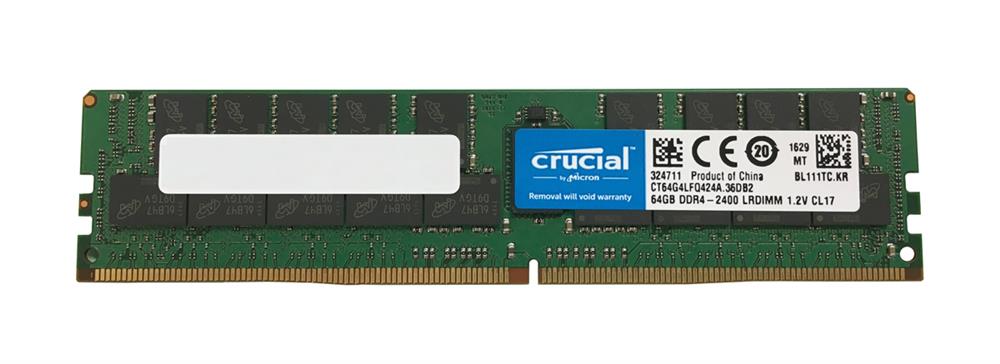 CT64G4LFQ424A.36DB2 Crucial 64GB PC4-19200 DDR4-2400MHz Registered ECC CL17 288-Pin LRDIMM 1.2V Quad Rank Memory Module
