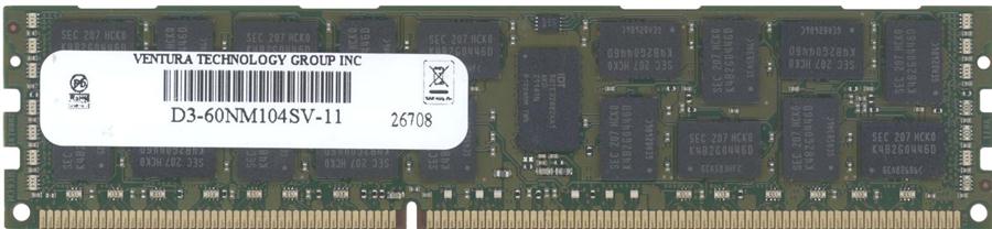 D3-60NM104SV-11 Ventura 8GB PC3-12800 DDR3-1600MHz ECC Registered CL11 240-Pin DIMM Memory Module