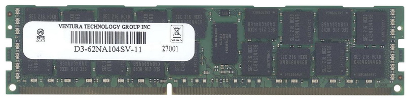 D3-62NA104SV-11 Ventura 16GB PC3-12800 DDR3-1600MHz ECC Registered CL11 240-Pin DIMM Memory Module