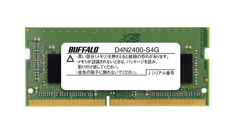 D4N2400-S4G Buffalo 4GB PC4-19200 DDR4-2400MHz non-ECC Unbuffered CL17 260-Pin SoDimm 1.2V Single Rank Memory Module