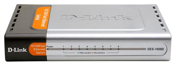 DES-1008D D-Link 8-Ports 10/100Mbps Fast Ethernet Desktop Switch (Refurbished)