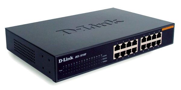 DES-1016D D-Link 16-Ports 10/100Mbps Desktop Ethernet Switch (Refurbished)