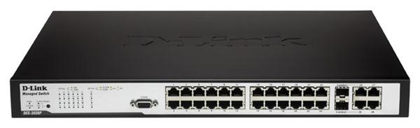 DES-3028P D-Link 24-Ports PoE Fast Ethernet Managed Layer2 Switch with 2 Gigabit Base-T Ports and 2 Gigabit Combo Base-T/SFP Ports (Refurbished)