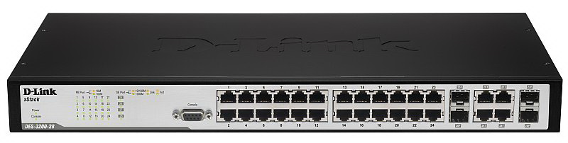 DES-3200-28 D-Link 28-Ports Fast Ethernet Layer 2 Metro Ethernet Switch (Refurbished)