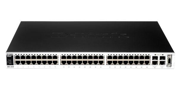 DES-3550 D-Link Managed 48-Ports 10/100 Stackable Layer 2 Switch 2 Gigabit Copper Ports 2 Combo SFP (Refurbished)