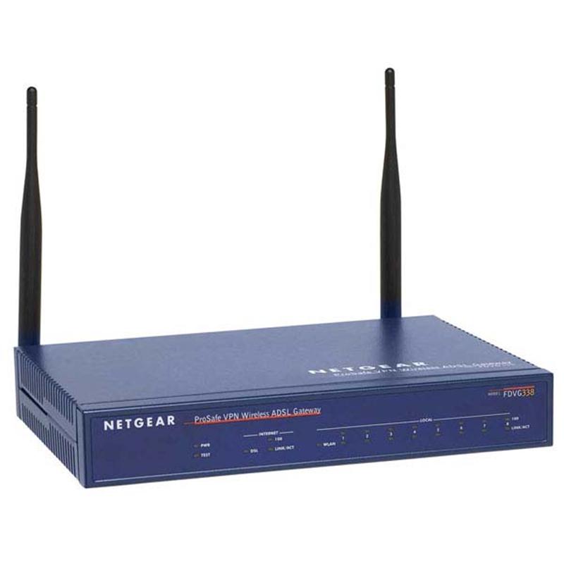 DGFV338 NetGear ProSafe 8-Port 10/100Mbps RJ45 802.11g Wireless ADSL+ Modem VPN Firewall Router (Refurbished)