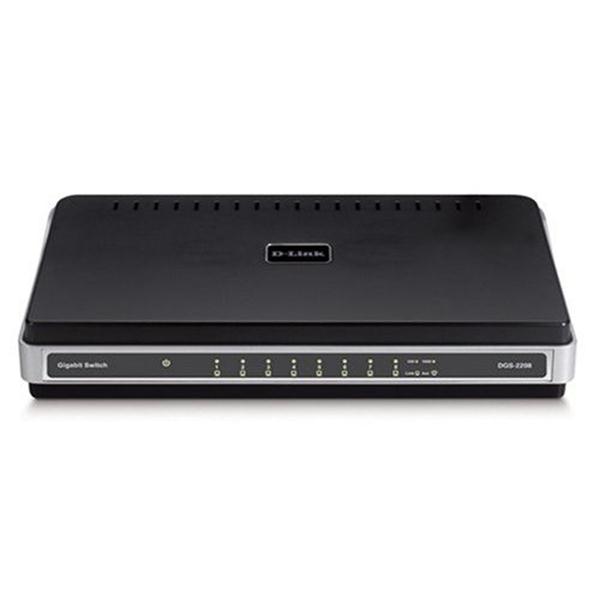 DGS-2208 D-Link 8-Ports RJ-45 10/100/1000Base-T 2Gbps Full-Duplex Gigabit Ethernet Desktop Switch (Refurbished)