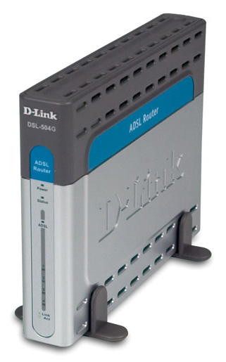 DSL-504G D-Link ADSL Router With Built-in 4-Port Switch 1 x ADSL WAN, 4 x 10/100Base-TX LAN (Refurbished)