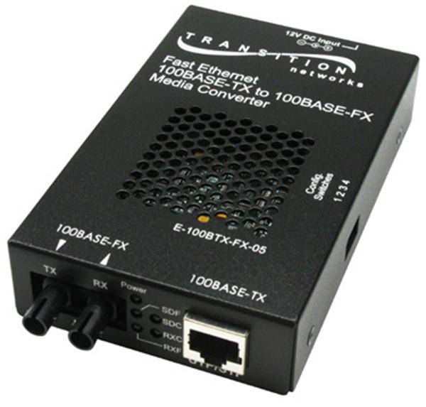 E-100BTX-FX-05 Transition 100Base-TX RJ-45 328 to 100Base-FX 1300nm Media Converter