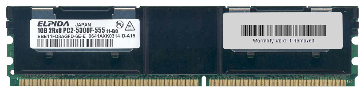 EBE11FD8AGFD-6E-E Elpida 1GB PC2-5300 DDR2-667MHz ECC Fully Buffered CL5 240-Pin DIMM Dual Rank Memory Module