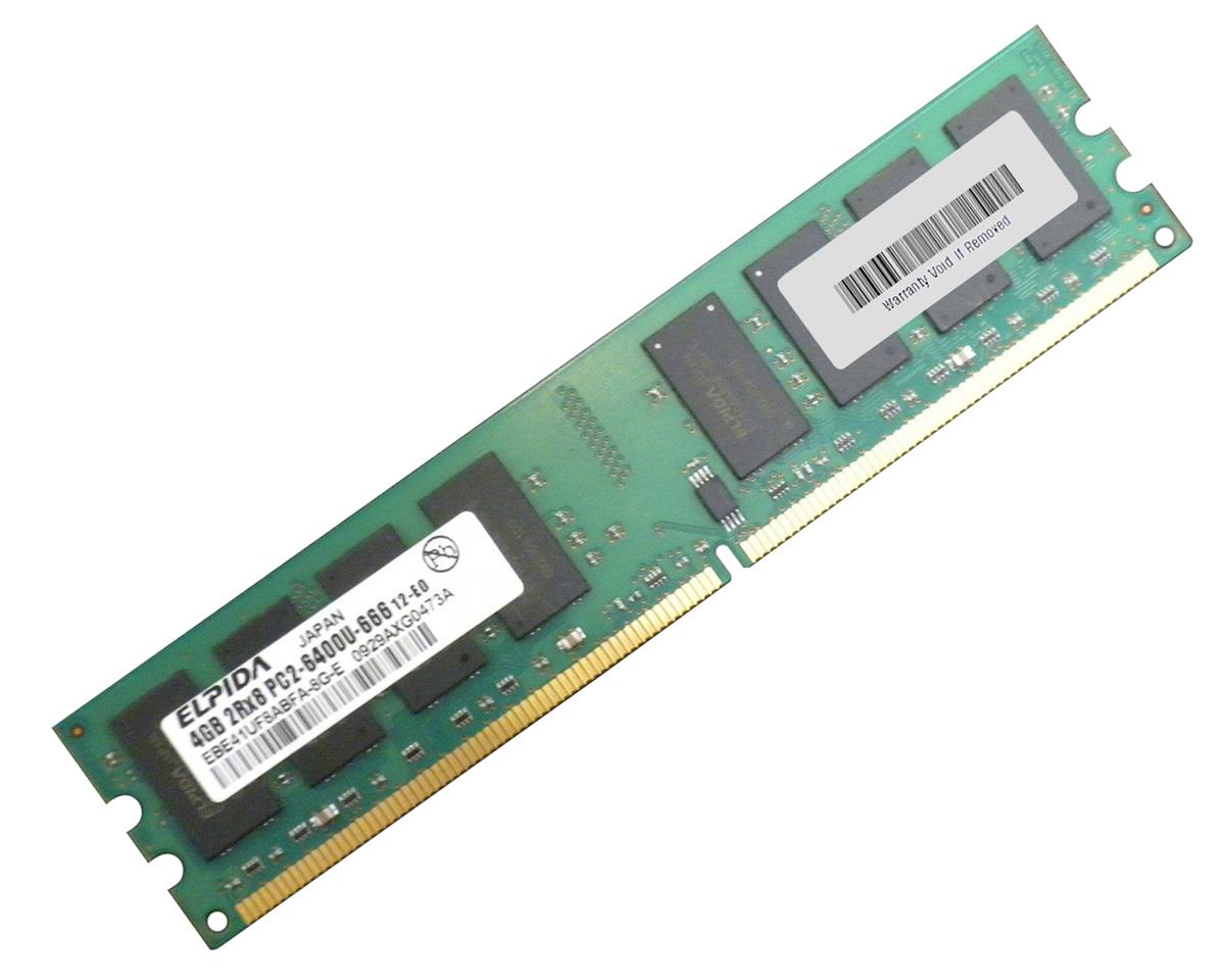 EBE41UF8ABFA-8G-E Elpida 4GB PC2-6400 DDR2-800MHz non-ECC Unbuffered CL6 240-Pin DIMM Dual Rank Memory Module