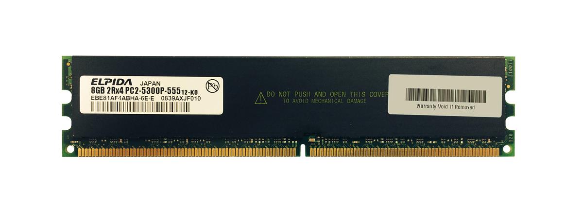 EBE81AF4ABHA-6E-E Elpida 8GB PC2-5300 DDR2-667MHz ECC Registered CL5 240-Pin DIMM Dual Rank Memory Module