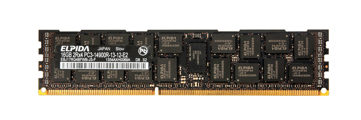 EBJ17RG4BFWB-JS-F Elpida 16GB PC3-14900 DDR3-1866MHz ECC Registered CL13 240-Pin DIMM Dual Rank Memory Module