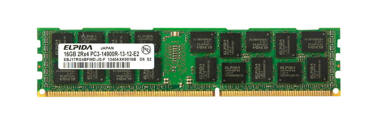 EBJ17RG4BFWD-JS-F Elpida 16GB PC3-14900 DDR3-1866MHz ECC Registered CL13 240-Pin DIMM Dual Rank Memory Module