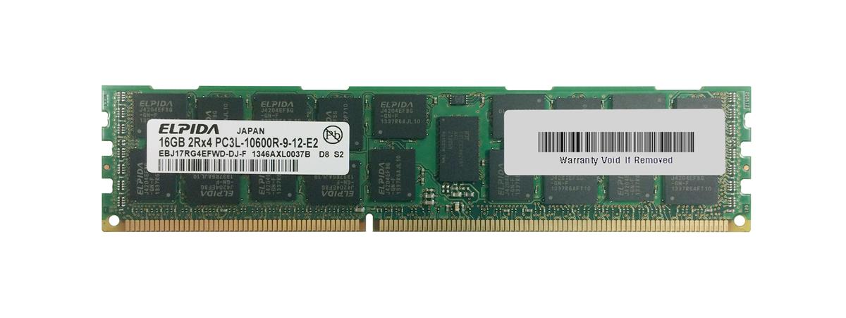 EBJ17RG4EFWD-DJ-F Elpida 16GB PC3-10600 DDR3-1333MHz ECC Registered CL9 240-Pin DIMM 1.35V Low Voltage Dual Rank Memory Module
