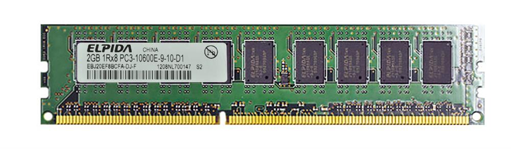 EBJ20EF8BCFA-DJ-F Elpida 2GB PC3-10600 DDR3-1333MHz ECC Unbuffered CL9 240-Pin DIMM Single Rank Memory Module